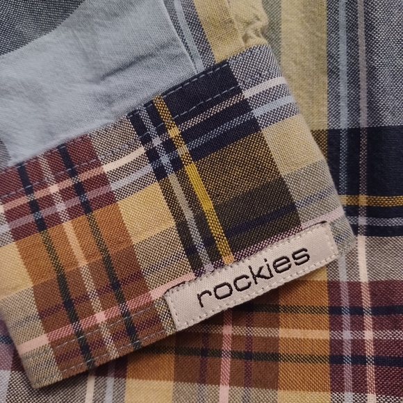 Rockies Multicolor Plaid Button Down Shirt Women's Size Small - Picture 5 of 6